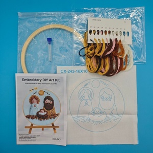 Kit de Bordado de Punto de Cruz con Diseño de Girasoles, Semiterminado, Hecho a Mano, Material de Algodón, Ideal para Principiantes, para Navidad - Product Image 4
