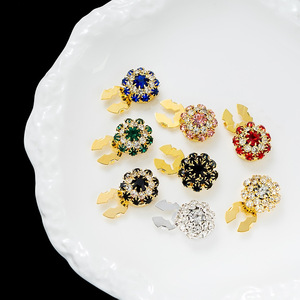 Boutons décoratifs en strass de cristal ronds en forme de fleur pour femmes, <span class=keywords><strong>bijoux</strong></span> amovibles pour chemises, accessoires de costume de mariage - Product Image 3