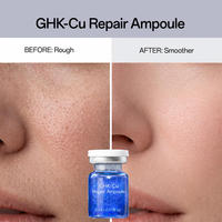 Ampoule de sérum capillaire et visage au peptide de cuivre bleu GHK-Cu haute pureté, ampoule réparatrice pour le cuir chevelu, service de marque privée OEM pris en charge
