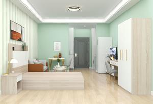 Set <span class=keywords><strong>Letto</strong></span> in Legno Moderno ed Economico con Testiera, Ecologico e Resistente alle Macchie, <span class=keywords><strong>per</strong></span> Camere d'Albergo e Appartamenti - Product Image 4