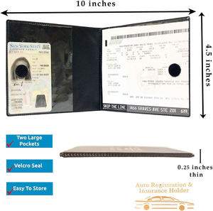 Porte-carte <span class=keywords><strong>d</strong></span>'assurance et <span class=keywords><strong>de</strong></span> permis <span class=keywords><strong>de</strong></span> conduire auto-adhésif en velcro résistant, imperméable et élégant pour toutes les voitures, camions, motos, remorques, bateaux - Product Image 4