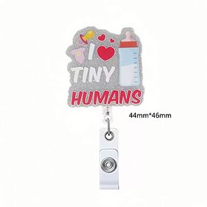 Porte-badge rétractable en acrylique personnalisé avec logo d'entreprise ou d'école X57, porte-carte d'identité, clip pour badge - Product Image 4