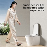 WC intelligent électrique moderne 110V pour la maison et l'hôtel, avec bidet, télécommande, siège chauffant, automatique, noir, salle de bain