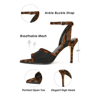Sandales à talons hauts pour femmes 2026, en maille, à bride arrière et à lanière cheville, bout ouvert, mode été, chaussures pour femmes