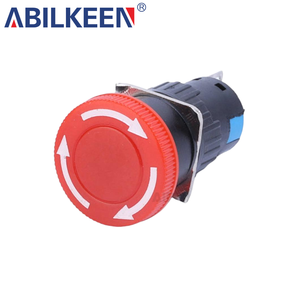 16Mm Waterdichte Noodstop Schakelaar Draai Ontgrendeling Paddestoel Kop Ip65 Vergrendeling Nc Contact Drukknop Rood - Product Image 1