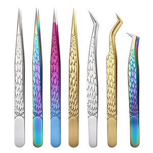 Nilans Stainless Steel Tweezers, Angel Pattern, Non-Slip, High-Precision Professional Eyelash Extension Tool, Golden Feather - Product Image 3