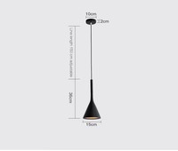 Suspension minimaliste mini conique E27, abat-jour en métal mat, hauteur réglable, multicolore, pour îlot de cuisine et salle à manger