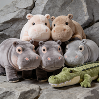 Jouets en peluche Hippopotame et Crocodile sur mesure, mignons, kawaii, doux, pour enfants, animaux en peluche pour cadeaux de fête