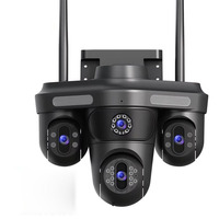 Caméra de sécurité IP CCTV Wifi domestique Ipc360 à trois objectifs 6K 9MP noire avec audio bidirectionnel et étanche