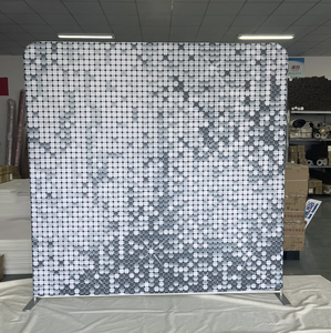 ฉากหลังผ้าพับได้สีเงินแบบยืดหยุ่น สำหรับงานแสดงสินค้าและงานอีเว้นท์ - Product Image 1