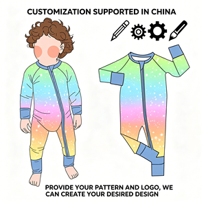 Babylovey Stokta RTS Bambu Yazlık Giyilebilir Yumuşak Nefes Alabilen Pijama Bambu Bebek Tulumu Uzun Kollu Ayaklı Bebek Bodysi - Product Image 2