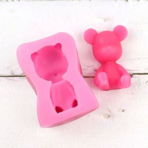 Molde de Chocolate con Forma de Oso Violento Adorable. Molde de Silicona para Encaje de Azúcar, Herramientas 3D para Pastel de Cola de Sirena, OEM/ODM - Product Image 1