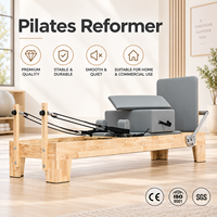 Machine de Pilates Reformer en bois de chêne de haute qualité pour usage commercial en studio de yoga et de Pilates, idéale pour le fitness