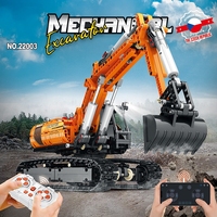 Bloc de construction technique BLOCKMOC, modèle de construction d'excavatrice RC, jouet éducatif à assembler, échelle 1:72, puzzle électronique en ABS