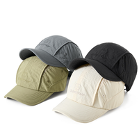 Casquette de baseball sportive en nylon à séchage rapide, protection solaire, prix de gros, logo brodé personnalisé, non structurée, 6 panneaux, maille transparente