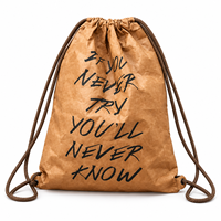 Sac à dos à cordon personnalisé en Tyvek avec logo, léger, en papier DuPont, sac de sport, sac de voyage pour activités de plein air