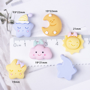 Dessin animé soleil lune étoiles nuages résine accessoires écologique crème colle bricolage étui de téléphone portable Patch cheveux dos plat noël nouveau - Product Image 2
