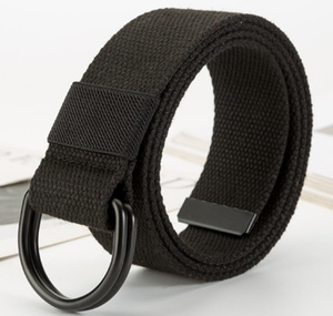 Cinturón de lona Cinturón versátil Cinturón de doble hebilla Cinturón de lona a rayas para hombres y mujeres - Product Image 3