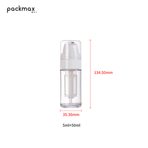 Flacon à double compartiment avec pompe 5+50 ml – Emballage vide rechargeable pour lotion hydratante, écran solaire et éclaircissante - Product Image 6