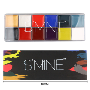 Set di pittura professionale per il viso e il corpo di Halloween a 12 colori per feste d'arte e trucco a base di forniture per la pittura del corpo a base di olio - Product Image 6