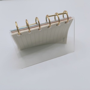 Customized Binder 6 Rings DIY Mirror Glass Cover Loose-leaf Refillable Paper <strong>A7</strong> Acrylic <strong>Notebook</strong> for UV Resin Glittering - Product Image 3