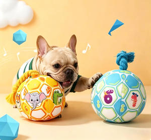 Juguete de Peluche Ecológico para Perros, Pelota Resistente para Masticar, Interactiva, para Aliviar el Estrés, Compañero para Cachorros - Product Image 1