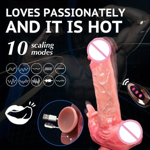 Extended Realistic Dildo Fernbedienung Saugnapf Realistischer <span class=keywords><strong>Penis</strong></span> Automatisch einziehbar rotierend beheizt Sexspielzeug - Product Image 4