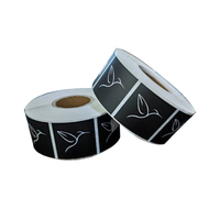 Autocollant carré noir auto-adhésif GK-026 pour papier de soie, étiquette autocollante en rouleau