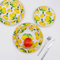 Ensemble de vaisselle en mélamine durable, écologique, non toxique, avec logo personnalisé, pour salade, fruits et dîner, avec assiettes en plastique