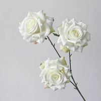 Decoración de Salón de Bodas Ecológica con 3 Rosas de Capuchino Vintage Hechas a Mano, Cascada de Rosas, Fondo de Pared Floral
