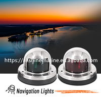 Nouveaux feux de navigation pour bateaux en plastique certifiés ISO9001 Allshine Marine, LED rouge et verte, montage sur pont, 2,4 x 1,8 pouces