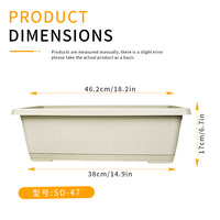 Pot de fleurs carré traditionnel en PP avec trous de drainage, durable pour une utilisation intérieure/extérieure, pour la plantation à la maison et au jardin