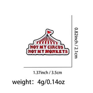 Pin Metálico de Aleación de Zinc con Diseño de Amor y Música, con Frase 'NOT MY CIRCUS' en Inglés, Accesorio de Ropa con Temática de Halloween - Product Image 5