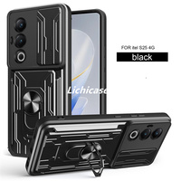 Lichicase Multi Functional Ring Holder Bracket Slide PC Lens Protective Magnetic Phone Case pour Itel S25 S25 Ultra Back Cover