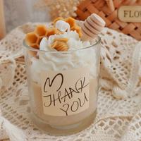 Meistverkaufte DIY Aromatherapie Sojawachs Duftkerze im Eiscreme-Stil, Dessert-Schokoladen-Kekse, Handgemachte Glaskerze für Feiertage