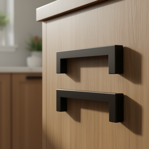 Poignées de meuble carrées simples en acier inoxydable noir mat, entre centres 3,86 po, pour cuisine et salle de bain, 30 pièces, design moderne - Product Image 2