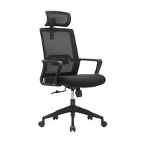 Chaise de bureau ergonomique moderne noire pivotante à roulettes pour la maison, chaise de travail informatique réglable en maille ergonomique