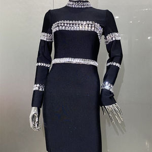 Abito da sera da ballo da sera abito da ballo da sera vestito da compleanno moda strass fasciatura Sexy abiti da sera per le signore - Product Image 2