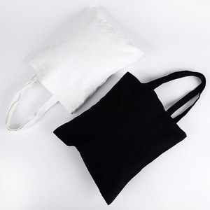 Bolsa de compras de lona de algodón orgánico ecológico reutilizable grande liso barato con logotipo personalizado impreso - Product Image 6