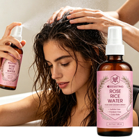 Spray Capilar Vegano Puro de Marca Privada, Sin Parabenos, Nutritivo, Reparador, Anticaída, Sin Alcohol, Unisex, con Agua de Arroz y Rosas