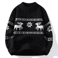 Pull de Noël pour hommes avec logo personnalisé OEM et ODM Tricots à manches longues en jacquard Pull tricoté au design hivernal Pull de Noël moche