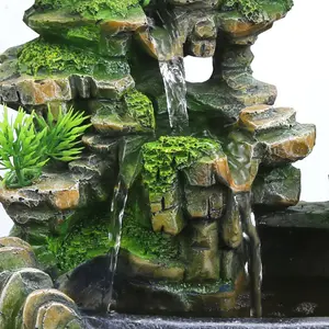 מסלעת מפל פסל פנג שואי מזרקת מים בית גן מלאכת מקורה עיצוב הבית כל-עונה סימולציה שרף