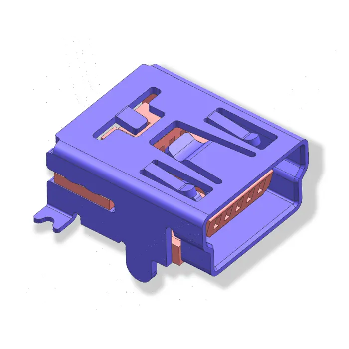 B Type Mini USB Connector 5 Pin Female SMT