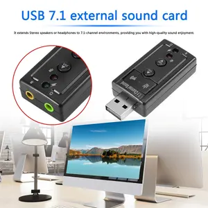 Professionele Usb Geluidskaart 7.1 Kanaals Geluid Microfoon Headset Audio Adapter Voor Laptop Pc Externe Usb Geluidskaart