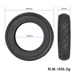 Pneu plein 10x2.125 en caoutchouc pour trottinette électrique, pneu extérieur durable de 10 pouces - Product Image 2