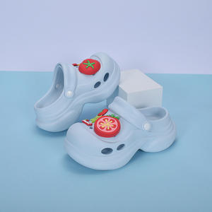 Zuecos Azules con Plataforma y Diseño de Tomate, Suela Gruesa, Tacón de 3 cm, para Mujer, Aptos para las Cuatro Estaciones - Product Image 1