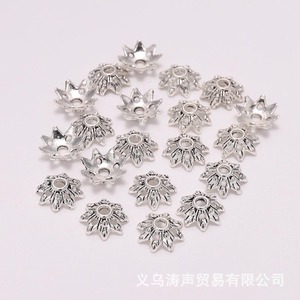 Cuentas espaciadoras de plata antigua de 9 mm con diseño de flor y 8 pétalos para accesorios de joyería DIY y tapas de colgantes - Product Image 4