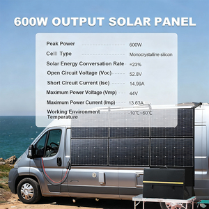 แผงโซลาร์เซลล์แบบพับได้ 600W โมโนคริสตัลไลน์ ประสิทธิภาพสูง 24% กันน้ำ IP66 พกพาสะดวกสำหรับการตั้งแคมป์และสถานีไฟฟ้าแบบออฟกริด - Product Image 4