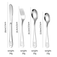 Ensemble de couverts modernes en acier inoxydable motif ours mignon, couteau, cuillère et fourchette, qualité alimentaire, vente en gros