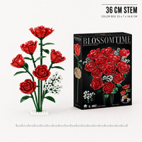 Set Blok Bangunan Buket Mawar Blossom Time Brick 1062PCS Model Bunga Buatan 7 Warna DIY Dekorasi Rumah Hadiah